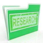 File Research Shows Gathering Data And Researcher Stock Photo