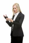 Businesswoman With Mobile Phone Stock Photo