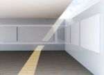 Empty Room With Gallery Stock Photo