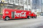 Coca Cola Truck In Chicago Stock Photo