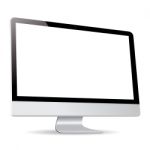 Computer Display Side Isolated On White Background Stock Photo