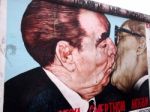 Kiss Between Brezhnev And Honecker Painting On Berlin Wall Stock Photo