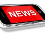Smartphone With News Text Stock Photo