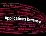 Applications Developer Shows Program Career And Softwares Stock Photo