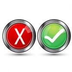 Right And Wrong Buttons Stock Photo