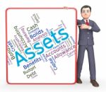 Assets Words Represents Owned Capital And Holdings Stock Photo