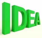 Idea Word In Green Text Stock Photo