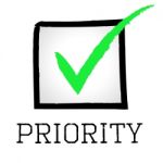 Priority Tick Shows Correct Mark And Preference Stock Photo