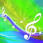 Treble Clef Background Shows Sound And Music Stock Photo