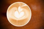 2 Hearts On Coffee Cup Stock Photo
