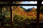 Autumn Maple Leaves At Tofukuji Temple, Kyoto Stock Photo