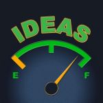 Ideas Gauge Indicates Display Concepts And Inventions Stock Photo