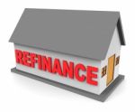 House Refinance Shows Equity Loan 3d Rendering Stock Photo