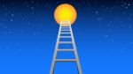 Ladder To Moon Stock Photo