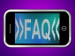 Faq Message On Mobile Screen Stock Photo