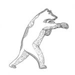 Grizzly Bear Boxing Doodle Art Stock Photo