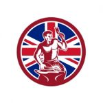 British Blacksmith Union Jack Flag Icon Stock Photo