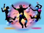 Excitement Jumping Indicates Disco Dancing And Activity Stock Photo