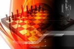 Chess On A Digital Background Stock Photo