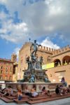 Bologna, Italy - July 08, 2013: Fountain In The Ancient Center Of The City Stock Photo
