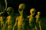 Visit Of An Alien,3d Illustration Concept Background Stock Photo
