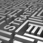 Strategy Word In Maze Shows Blueprint Or Plan Stock Photo