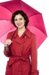 Fashionable Young Model Posing With An Umbrella Stock Photo