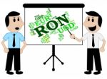 Ron Currency Shows Forex Trading And Currencies Stock Photo