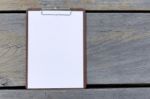 Blank Paper On Paper Clipboard Stock Photo