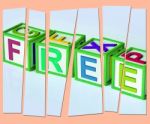 Free Letters Mean Complimentary And No Charge Stock Photo