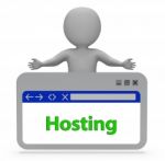 Hosting Webpage Means Internet Website 3d Rendering Stock Photo