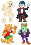 Funny Cartoon Halloween Set Stock Photo
