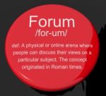 Forum Definition Button Stock Photo