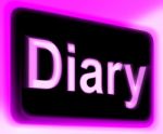 Diary Sign Shows Online Planner Or Schedule Stock Photo