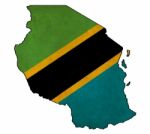 Tanzania Map On  Flag Drawing ,grunge And Retro Flag Series Stock Photo