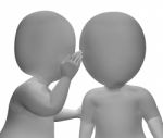 Whispering Gossip 3d Characters Having Secrets And Blab Stock Photo