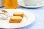 Sugar Top Crackers Snack Plate On Table Stock Photo