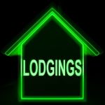 Lodgings Home Means Rooms Accommodation Or Vacancies Stock Photo