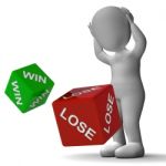 Win Lose Dice Showing Gambling Stock Photo