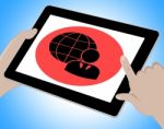 Business Globe Tablet Means Www Businesses 3d Illustration Stock Photo