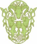Bighorn Sheep Lion Tree Coat Of Arms Celtic Knot Stock Photo