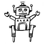 Freehand Sketch Illustration Of Retro Robot Stock Photo