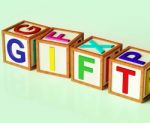 Gift Blocks Mean Giveaway Present Or Offer Stock Photo
