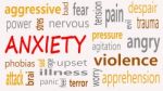 Anxiety Word Cloud On A White Background Stock Photo