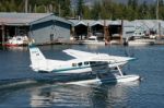 Seaplane Taxiingin Vancouver Stock Photo