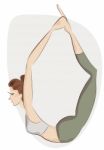 Girl Practicing Yoga Exercise.  Illustration Of A Woman Stock Photo