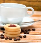 Coffee Break Biscuits Represents Decaf Cracker And Caffeine Stock Photo