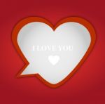 Speech Bubble Heart From Paper Valentines Day Card Stock Photo