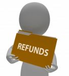 Refunds Folder Means Money Back And Administration 3d Rendering Stock Photo