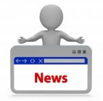 News Webpage Represents Social Media And Info 3d Rendering Stock Photo